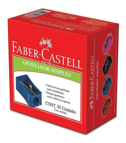 Apontador Simples 50 Un Faber Castell Ap 50zf