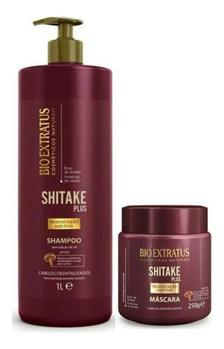 Kit Shitake Plus Shampoo 1 Litro + Máscara 250 G