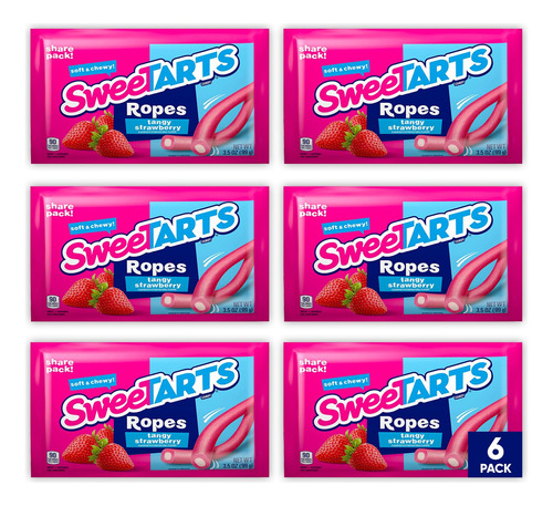 Sweet Tarts Ropes Candy - Paquete De 6 Bolsas De 3.5 Onzas -