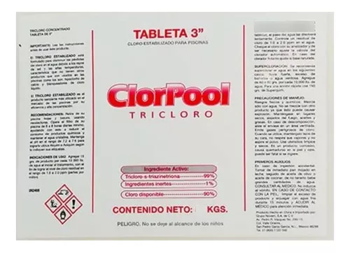 Tricloro Tableta De 3 Para Alberca 5 Kilos
