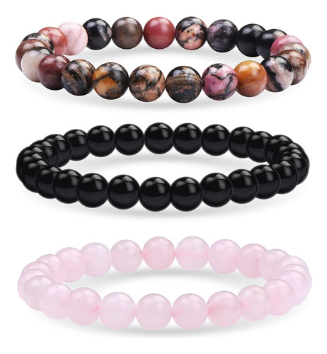 Gieiwiw 3 Pulseras De Cuentas Preciosas Piedras Preciosas Se