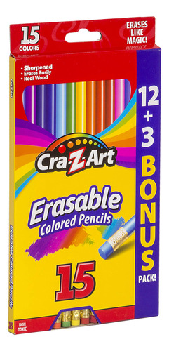 Cra-z-art Lápices De Colores Borrables, 15 Colores Surtidos