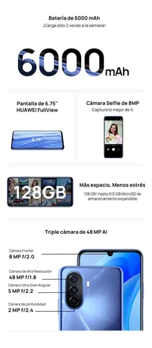 Huawei Nova Y70 128 Gb - 4 Gb De Ram - Color Azul (Reacondicionado)