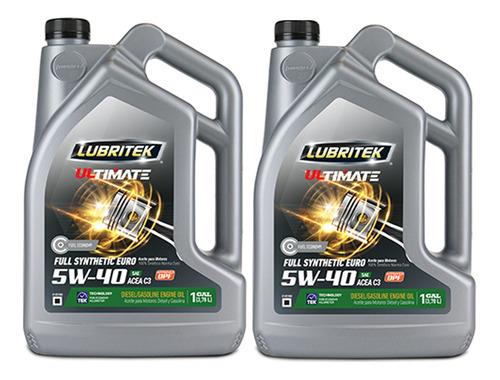 7.56 Litros Lubritek 5w40 Bencina Y Diesel Dpf