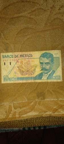 Billete De Diez Pesos De Emiliano Zapata