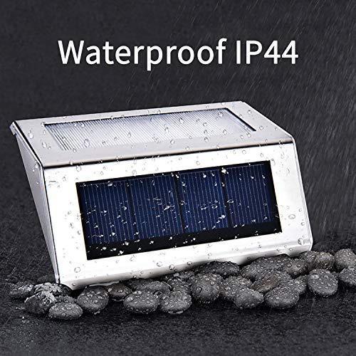 Solar Para Cubierta 3 Led Paso Exterior Acero Inoxidable 12