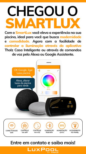 Kit Led Piscina Com Módulo Wifi + 6 Leds Rgb 9w Inox + Fonte