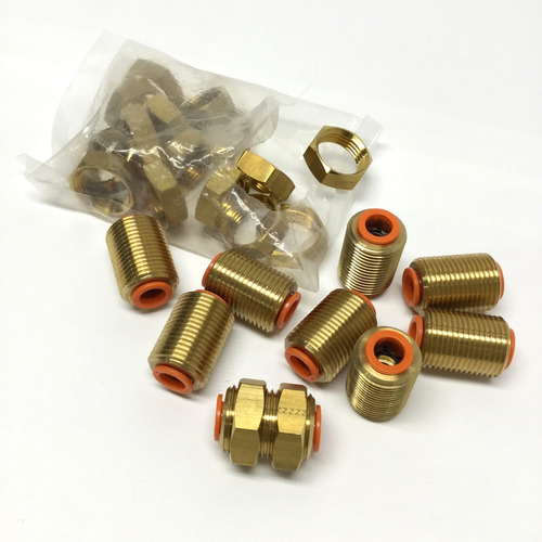 Lot Of 9 Smc Kq2e11-00a Pneumatic Bulkhead Union Air Ccs