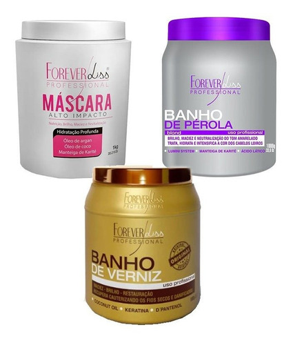 Alto Impacto, Banho Verniz, Banho Pérola 1kg Forever Liss