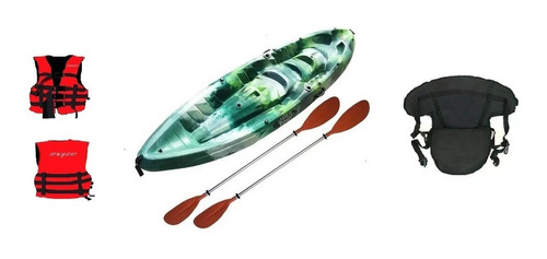 Bote Kayak Samoa 3p Remos Chaleco Asiento Inc Pesca Travesia