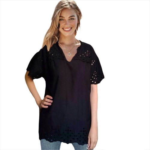 Blusa  Negra De Mujer  