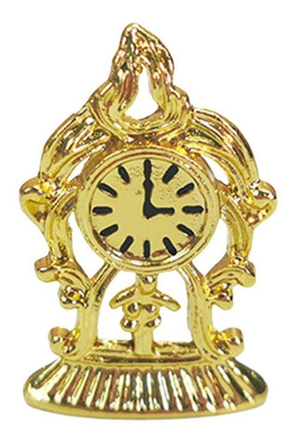 Casa De Muñecas 1/12 Mini Reloj De Pared De Oro Decoración