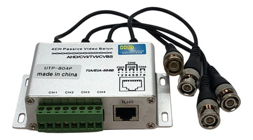 Balunera 4ch Con Patchcord Cvi Tvi Ahd + 4 Balun Tx