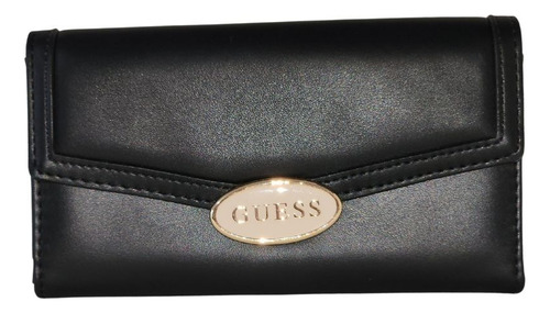 Cartera Guess, Monedero, Billetera, Negro, Logo Botón