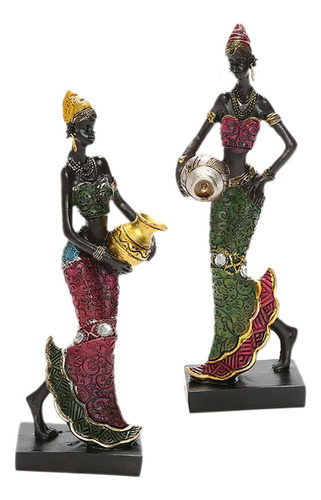 2x Arte De Mujer Africana Para Adornos De Soporte