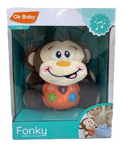 Peluche Monito Fonky Safari Musical Didactico Ok Baby