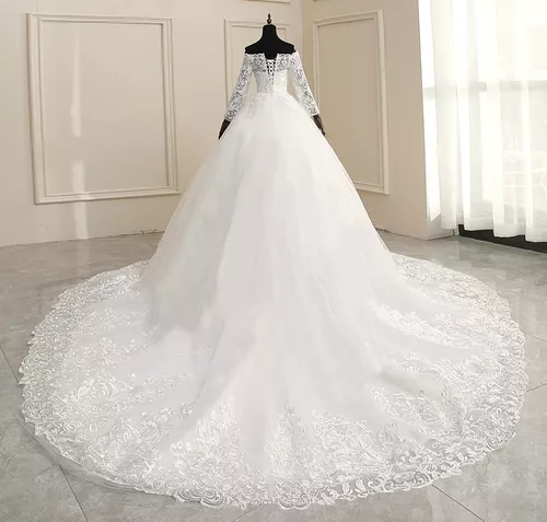 Vestido De Noiva Com Armação Véu E Coroa Princesa 'cód.e66