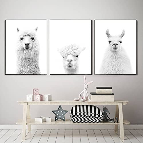 Arte De Pared De Lienzo De Alpaca, Obra De Arte De Llam...