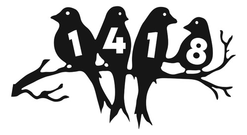 Numero De Casa Diseño Pajaros