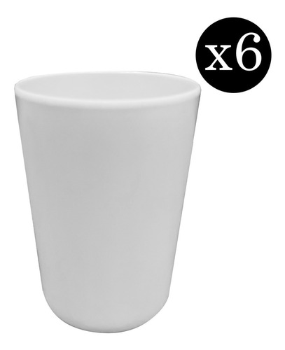 Vaso De Melamina Premium Blanco Liso Modelo X6 - Sheshu Home
