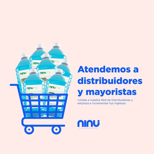 Imagen 7 de 10 de Jabon Liquido Para Manos Antibacterial Desinfectante Ninu 5l