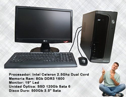 Pc Intel Celeron 2.5 Ghz, 8gb Ram, Ssd M2 120gb + Hdd 1tb (Usado)