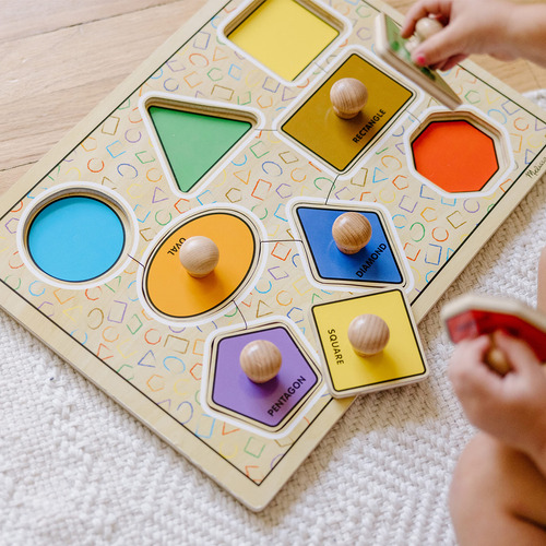 Puzle De Madera Melissa Doug Deluxe Jumbo Knob, Geométrico