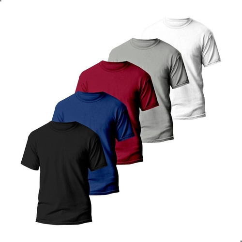 Kit 5 Camisetas Básica Masculina Tecido Dry Lisa Tradicional
