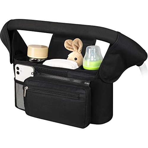 Stroller Organizer With Insulated Cup Holder, Universal...