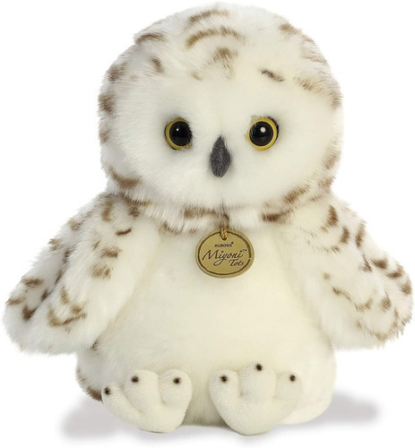  Pelúcia Coruja Snowy Owlet Da Série Miyoni Aurora 25cms