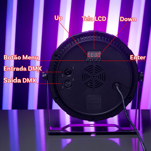 Kit 4 Canhão Refletor 60 Leds Par 80w Rgb Iluminação Dj Dmx