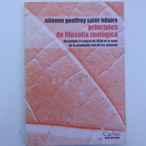 Principios De Filosofia Zoologica, Etienne Geoffroy Saint Hi