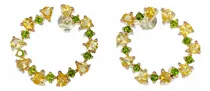 Comprar Únicos Aros Círculo Plata 925 Citrino Y Peridoto Natural 7,2