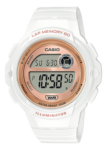 Reloj Casio Lws-1200h-7a2 Resina Mujer Blanco