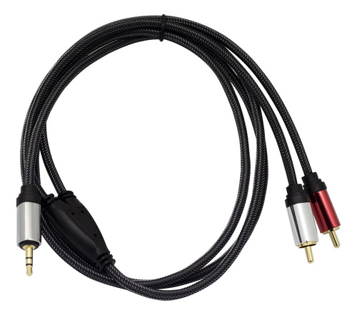 Cable 1 Plug Stereo 3.5mm A 2 Plug Rca 1.5 Metros Batblack