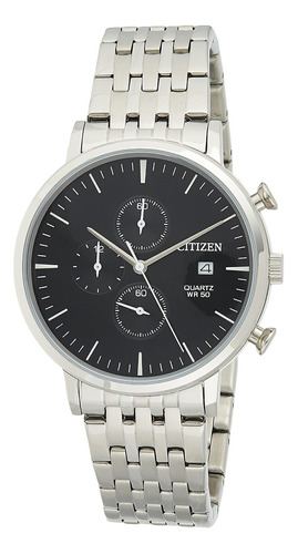 Reloj Hombre Citizen An3610-55e Cuarzo Pulso Negro En Acero 