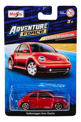 1:64 Maisto Adventure Force Volkswagen New Beetle Rojo 2024