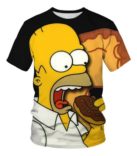 Camiseta 3d Del Personaje De Dibujos Animados Los Simpsons