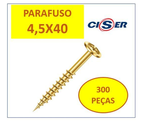 Parafuso Flangeado 4,5x40 45x40 Ciser Philips 300u Madeira