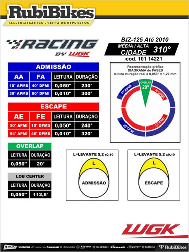 Árbol De Leva Racing 310º Crf-nx-cbx-xr. Wgk