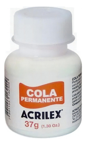 Kit 3 Cola Permanente Para Tecido 37g Acrilex Cor Branco