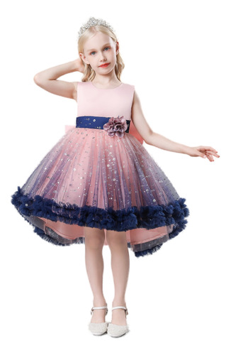 Vestido Largo Con Falda, Tutú, Para Niña, Pasarela Infantil