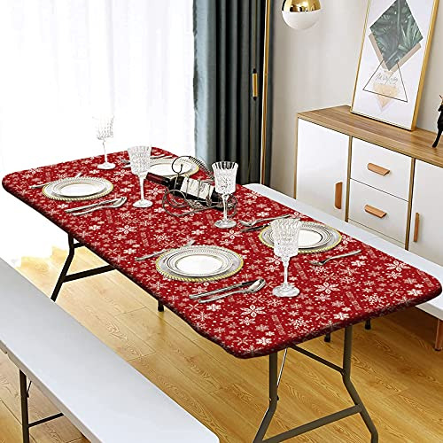 Mantel Ajustado Rectangular Mesa De 6 Pies, Cubierta De...