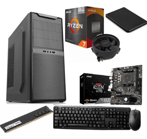 Pc Combo Ryzen 7 5700g 8gb Ssd 240 Msi A520m