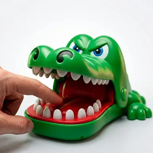 Jogo Crocodilo Dentista Morde Dedo Infantil Interativo Sem Pilha Brinquedo Divertido Educativo Crianças Família Coordenação Motora Desafio