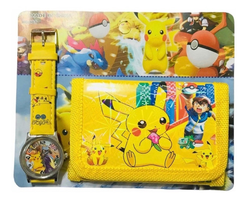 Set Reloj Y Billetera Pikachu