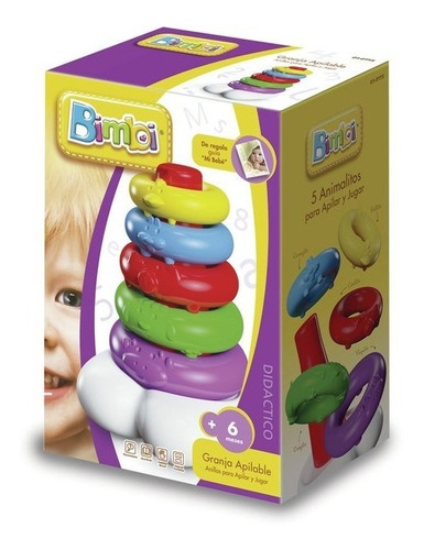 Juego Granja Apilable Bimbi Didáctico Para Bebe Rasti 0115