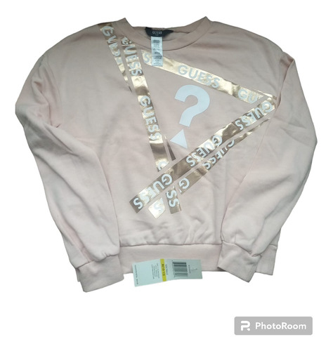 Sudadera Guess Rosa Light Talla M 10-12 Original