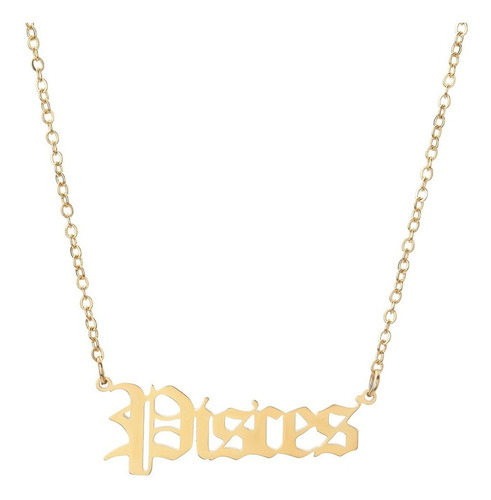 Collar Piscis Horóscopo Signo Del Zodiaco Letras Góticas