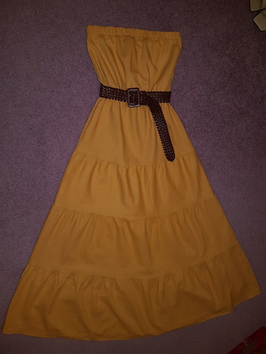 Maxi Vestido Mostaza Strapples